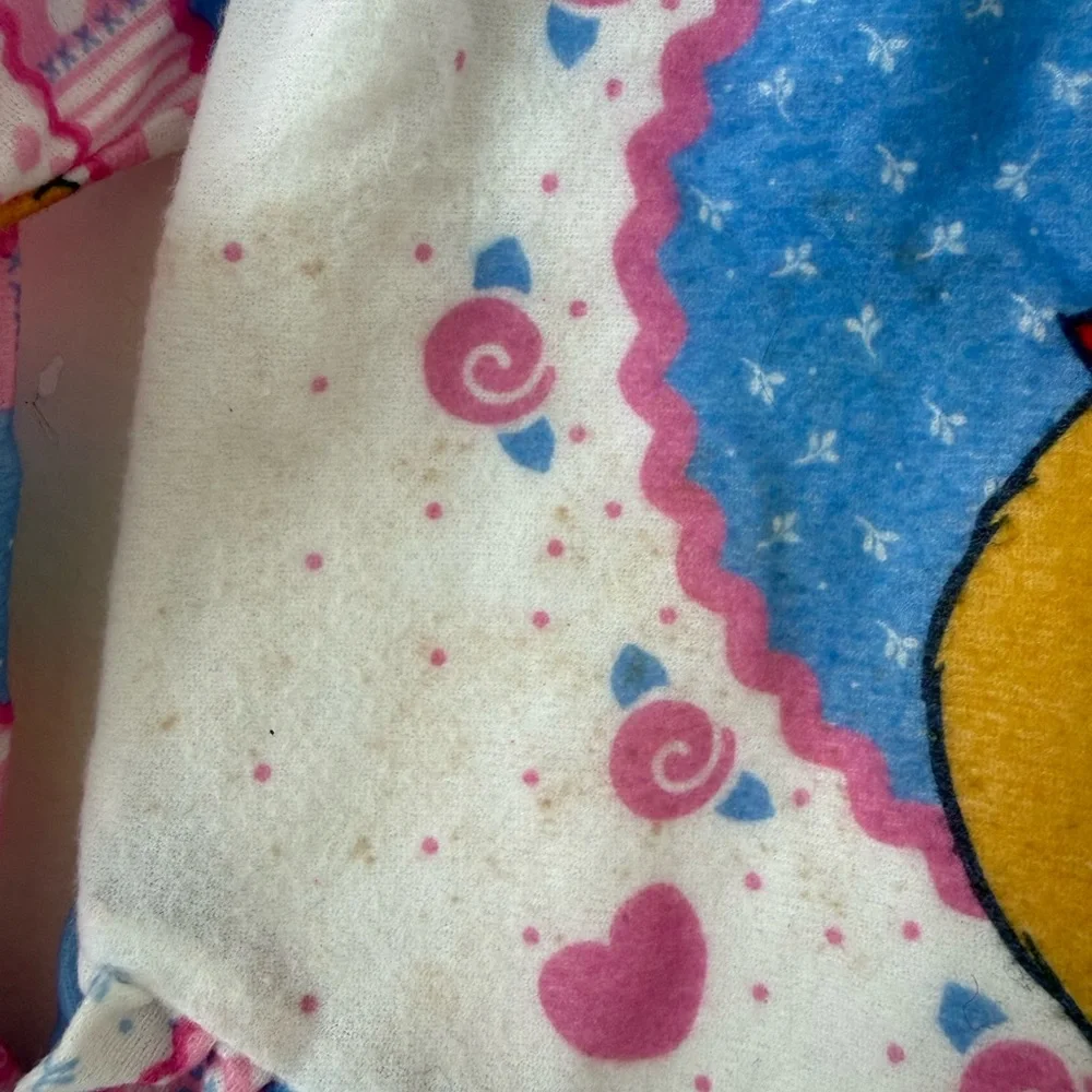 Vintage Disney Girls 4T Winnie The Pooh Kids Pajama Top- RARE patchwork ruffles - Picture 6 of 8